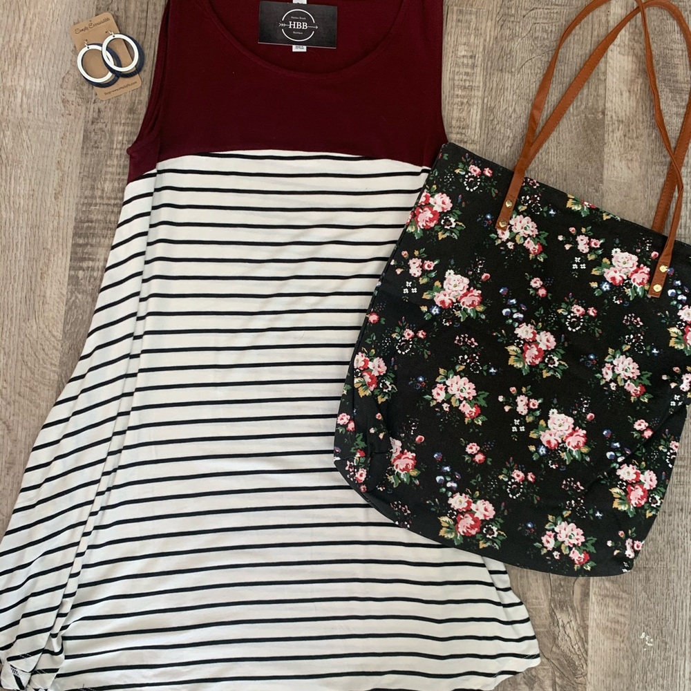 Striped tunic tank dress